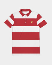 Load image into Gallery viewer, SF 2 TONE POLO - DARK RED/WHITE Men&#39;s Slim Fit Short Sleeve Polo
