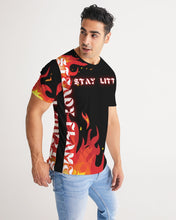 Load image into Gallery viewer, RRIGHTSIDE FLAME-BLACK Men&#39;s Tee
