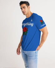 Load image into Gallery viewer, EVERYTHING ROSE 1 - BLUE/WHITE Men&#39;s Tee
